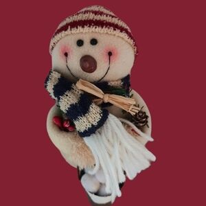 The cherished fabric snowman christmas decoration